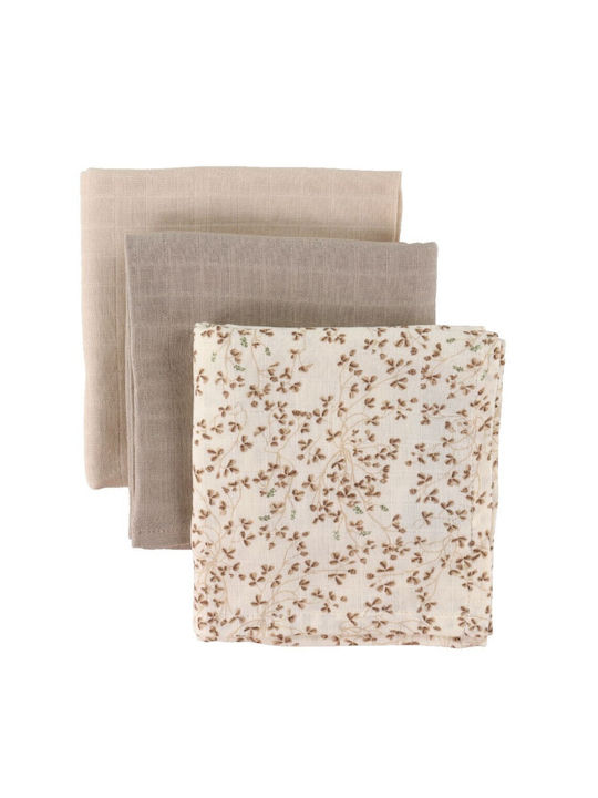 Cam Cam Copenhagen Lierre Baby Burp Cloths from Muslin Beige 70x70cm 3 Pieces