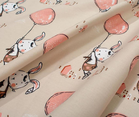 Dimcol Floating Bunny 714 Baby-Soßtuch Baumwolle Beige 80x80cm