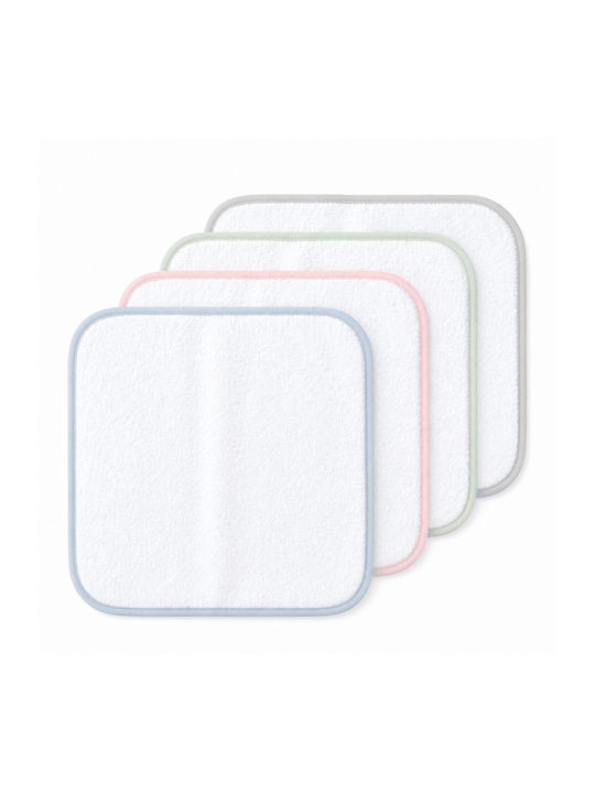 Baby Star Piping Shoulder Burp Cloth White 30x30cm.