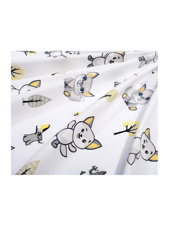 Dimcol Baby Foxes 595 Seltedaki Cotton White 80x80cm
