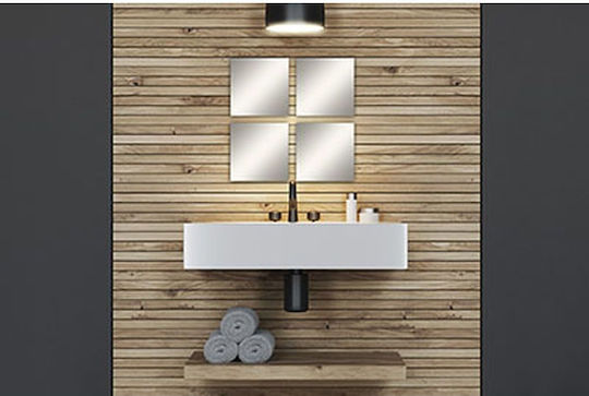 853799 Quadratischer Badezimmerspiegel Set 20x20cm
