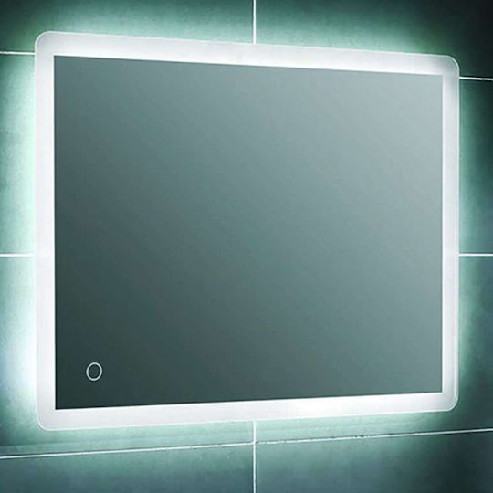 Gloria Nora Ορθογώνιος Καθρέπτης Μπάνιου Led Αφής 50x70cm