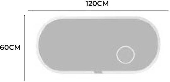 Imex Indiana Vergrößerung Oval Badezimmerspiegel LED aus Kunststoff 120x60cm