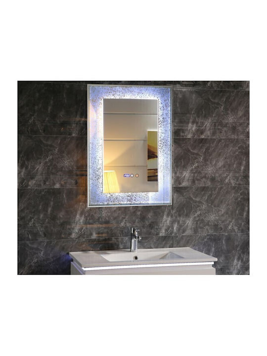 Inter Ceramic Icl 1792 Mirror Bathroom Led Lighting Touch Screen Clock Temperature Indicator Anti-fog System