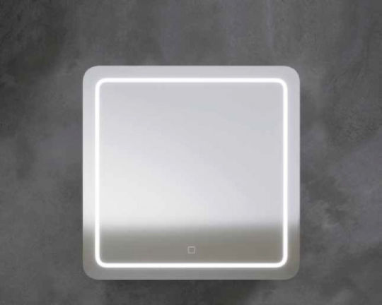 Tema Badezimmerspiegel Led aus MDF 60x60cm Weiß