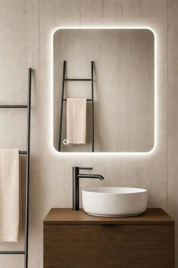 Savvopoulos Xenon Oglindă de Baie cu Lumini LED cu Atingere 60x80cm