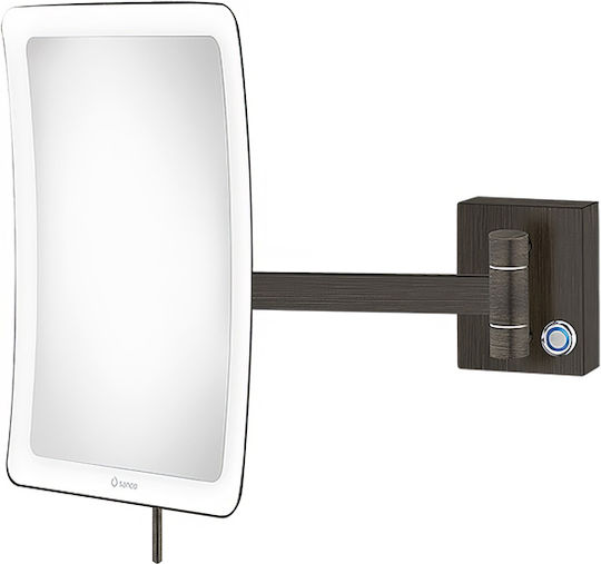 Sanco MRLED-305-DM25 Μεγεθυντικός Ορθογώνιος Led από Μέταλλο 18x24cm Dark Bronze Mat