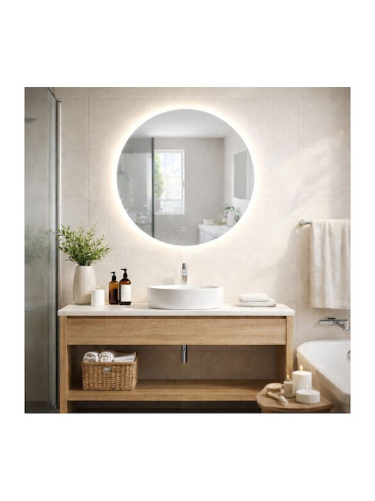 Savvopoulos Oglindă de Baie cu Lumini LED cu Atingere 80x80cm