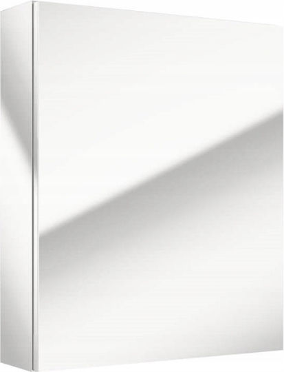 Deftrans Καθρέπτης από Μοριοσανίδα με Ντουλάπι 60x50cm Λευκός