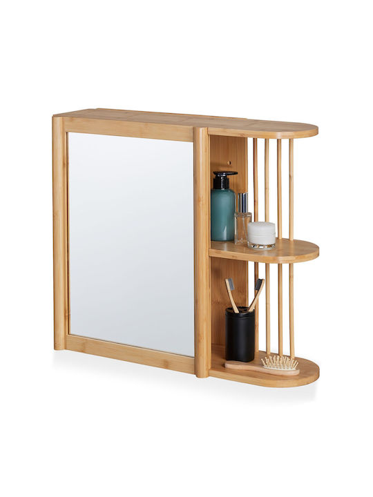 Relaxdays Badezimmerspiegel mit Regal & Schrank 53x62cm Beiges