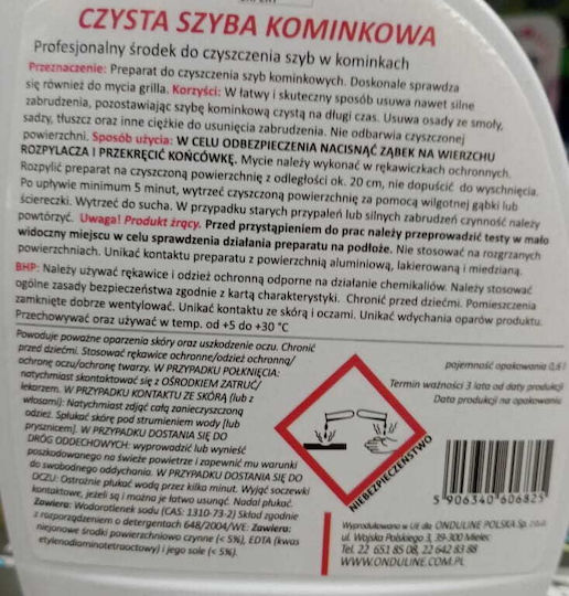 Lichid de curățare Feda pentru sticlă de șemineu H-49 0.6l