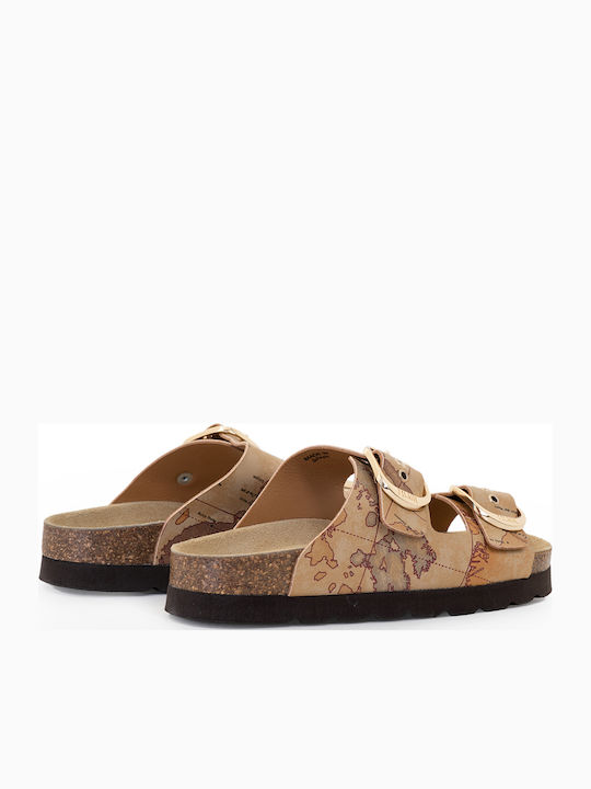 Damen Flache Sandalen Tabac