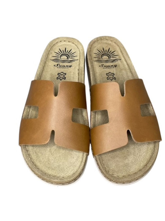 Leather Women's Anatomic Tabac Brown Sandals GY-08415-7-3