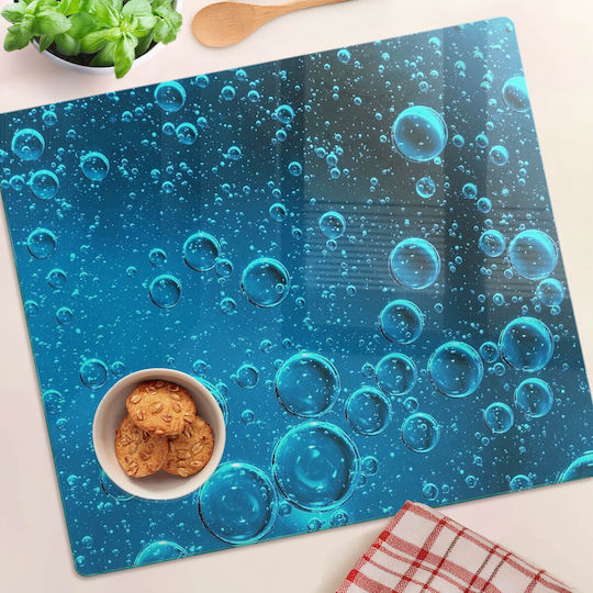 Multifunktionale Glas-Schneidefläche Küchenplatte Gehärtetes Glas Blasen Wasser 60x52 cm