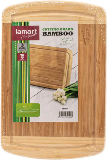 Lamart Плот за рязане Бамбуков Кафяв 30x20см 1бр
