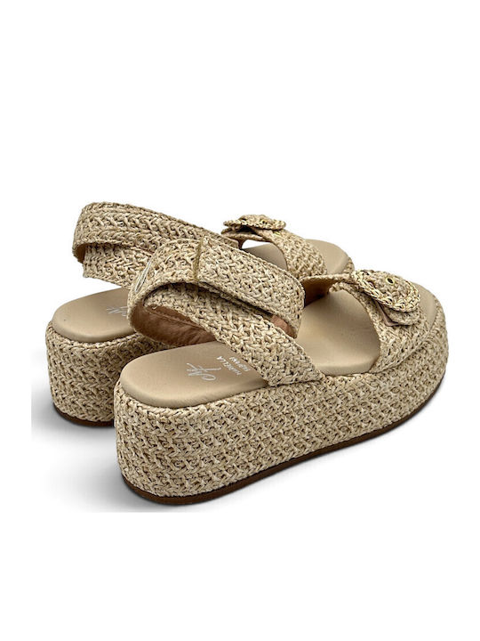 Γυναικεία Σανδάλια Flatforms Μπεζ