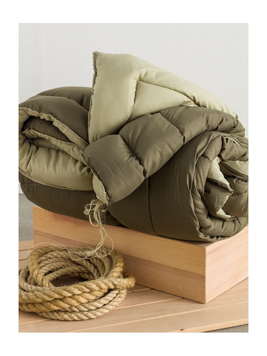 Vesta Home Πάπλωμα Μονό 160x230εκ. Micro Χακί-Λαδί 300 GSM 12.5 togs