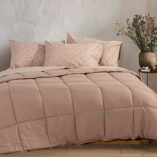 Nef-Nef Homeware Duvet Single with Microfiber Filling 160x220cm Colorfull Sangria 330 GSMGsm