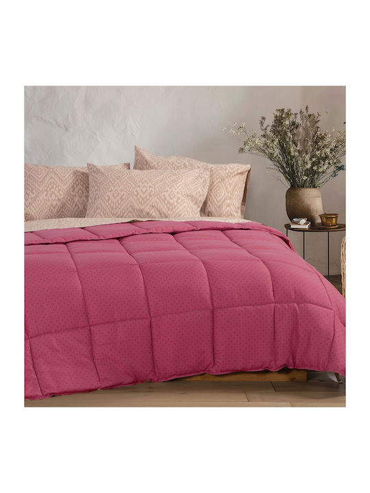Nef-Nef Homeware Пухено Единично с Пълнеж Microfiber 160x220бр Colorfull Sangria 330 г/м²Gsm