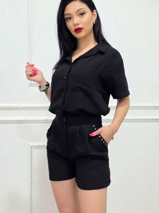 Дамски Комплект с Шорти Negru