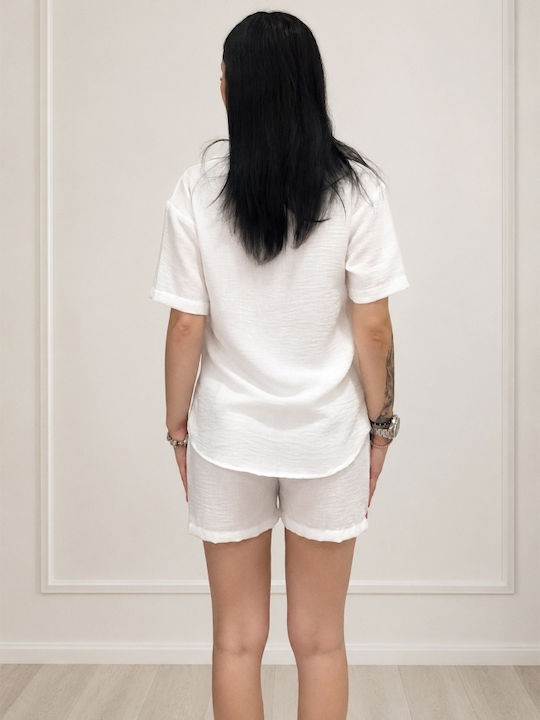 Γυναικείο Σετ με Σορτς White