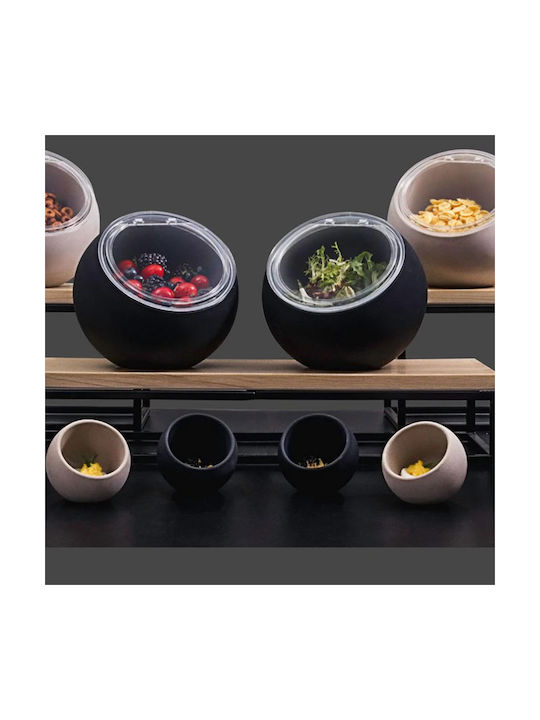 GTSA Orb Bol De Servire Rotund Din Melamină Negru Cu Diametrul 16.7cm