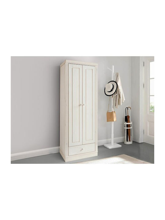 Ușă dublă Dulap de Haine Saltoro 137 White 65x45x180cm