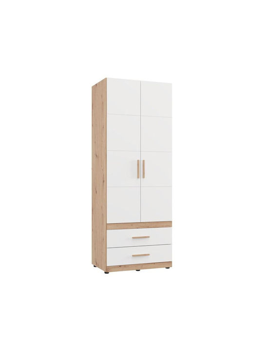 Dulap Ușă Dublă Artisan Stejar Alb 79x52x208cm