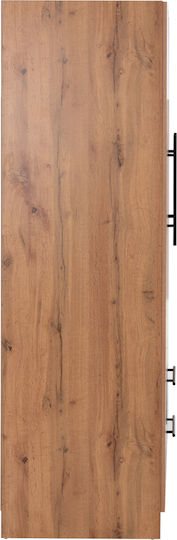 Carys Dulap Triplă Natur Gri 150x55.5x180cm