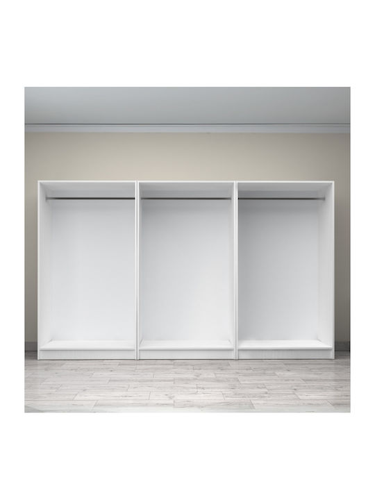 Victoria Εξάφυλλη Ντουλάπα Λευκό 300x60x181cm