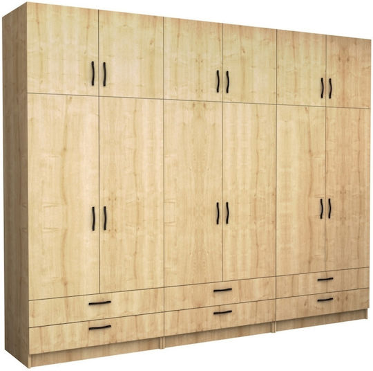 Six Door with Loft Victoria 300x60x240cm Natural Beech