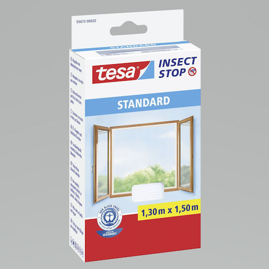 Tesa Standard Σίτα Παραθύρου με Σκρατς Σταθερή από Πολυεστέρα Λευκή