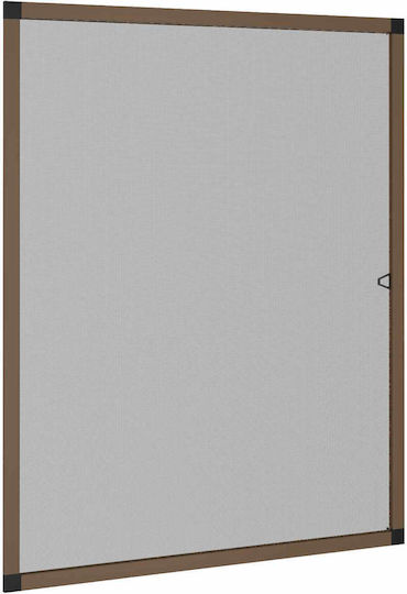vidaXL Σίτα Παραθύρου από Fiberglass Καφέ με Πλαίσιο 130x110cm
