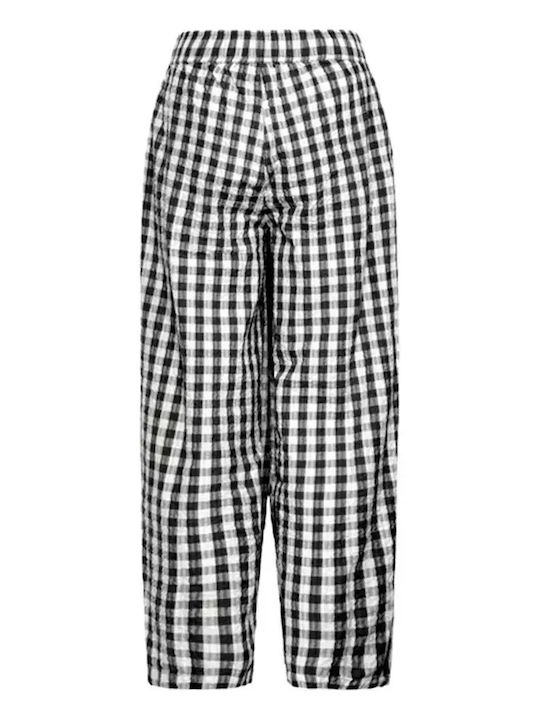 Γυναικείο Υφασμάτινο Παντελόνι Καρό Black/white Check