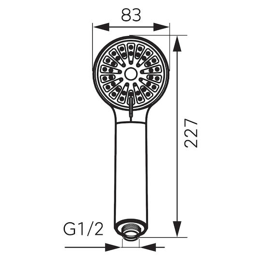 Ferro Cortessa Handheld Showerhead with Switch Pause Flow Black