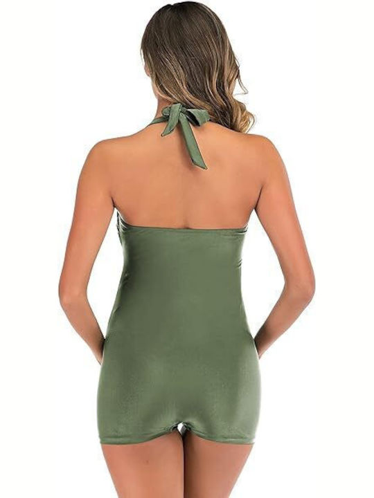 Maternity Swimwear Eastelegant One Piece Retro Halter Neckline Shorts Size S