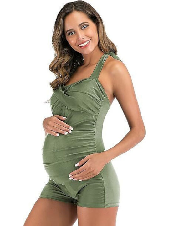 Maternity Swimwear Eastelegant One Piece Retro Halter Neckline Shorts Size S