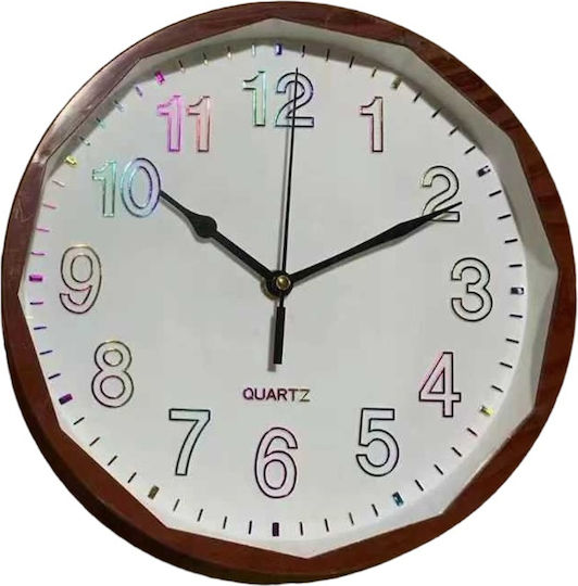 Стенен часовник Дърво Light Brown Ø26см