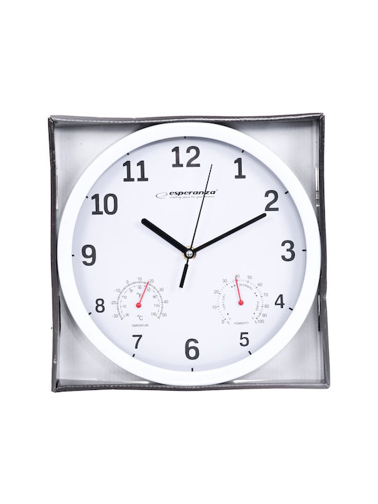 Esperanza Lyon Wall Clock Plastic Black Ø25cm
