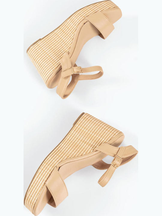 Damenbeige Basic Damenplattformen Einfaches Design