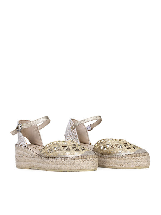 Sommer Damenplattformen im Stil Espadrilles Goldene