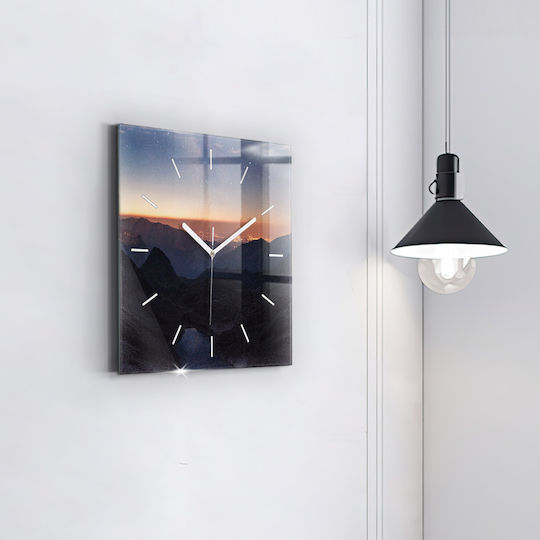 Tulup Silent Wall Clock Glass Blue 30x30cm