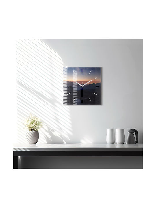 Tulup Тих режим Стенен часовник Стъкло Син 30x30см