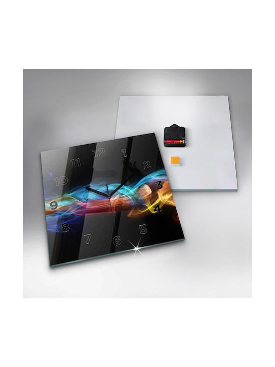 Tulup Silent Wall Clock Glass Multicolour 30x30cm