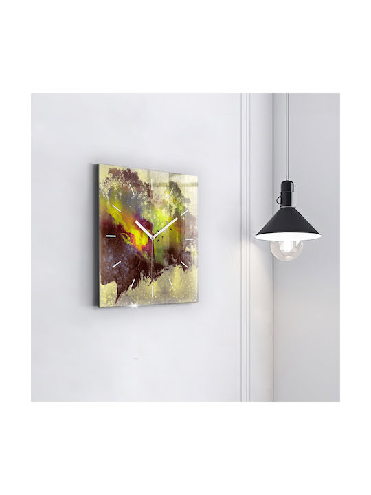 Tulup Тих режим Стенен часовник Стъкло Многоцветен 30x30см