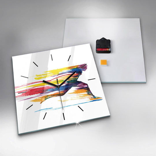 Tulup Leise Wanduhr Glas Mehrfarbig 30x30cm