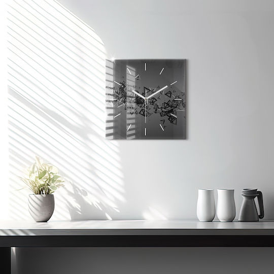 Tulup Silent Wall Clock Glass Black 30x30cm