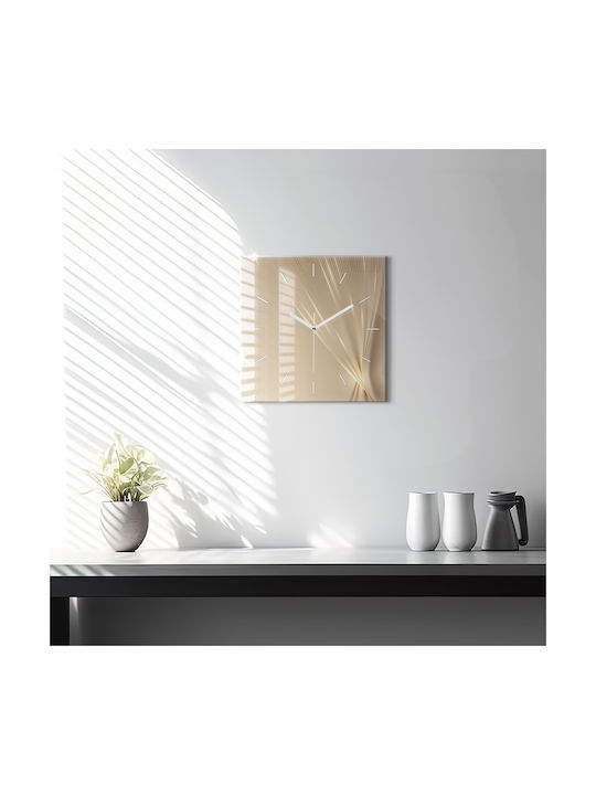 Tulup Αθόρυβο Ρολόι Τοίχου Γυάλινο Κίτρινο 30x30cm