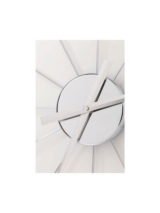 Kare Design Ρολόι Τοίχου Ασημί Ø60cm