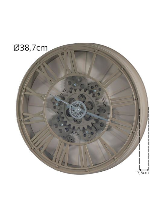 Wall Clock 38 Cm Rotating Mechanism Roman Numerals Cappuccino Aria Trade